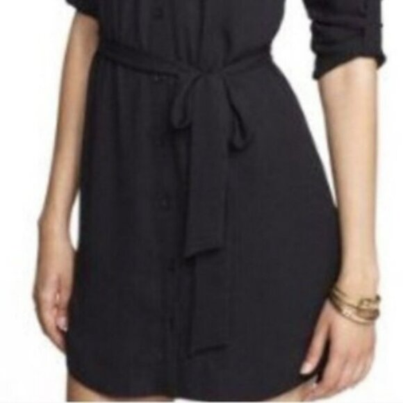 Express‎ Black Portofino Shirt Dress Gold Details Size XS - Picture 11 of 14